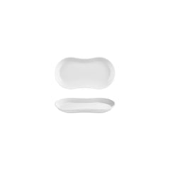 Smooth White 7.5" x 4.25" x h:0" Oval Warm White Vitrified Platter