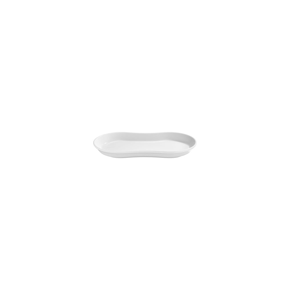 Smooth White 7.5" x 4.25" x h:0" Oval Warm White Vitrified Platter