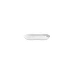 Smooth White 7.5" x 4.25" x h:0" Oval Warm White Vitrified Platter