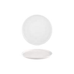 Smooth White dia.8.75" Round Warm White Vitrified Plate
