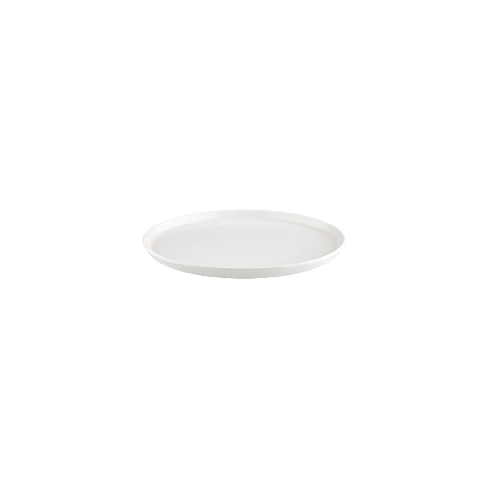 Smooth White dia.8.75" Round Warm White Vitrified Plate