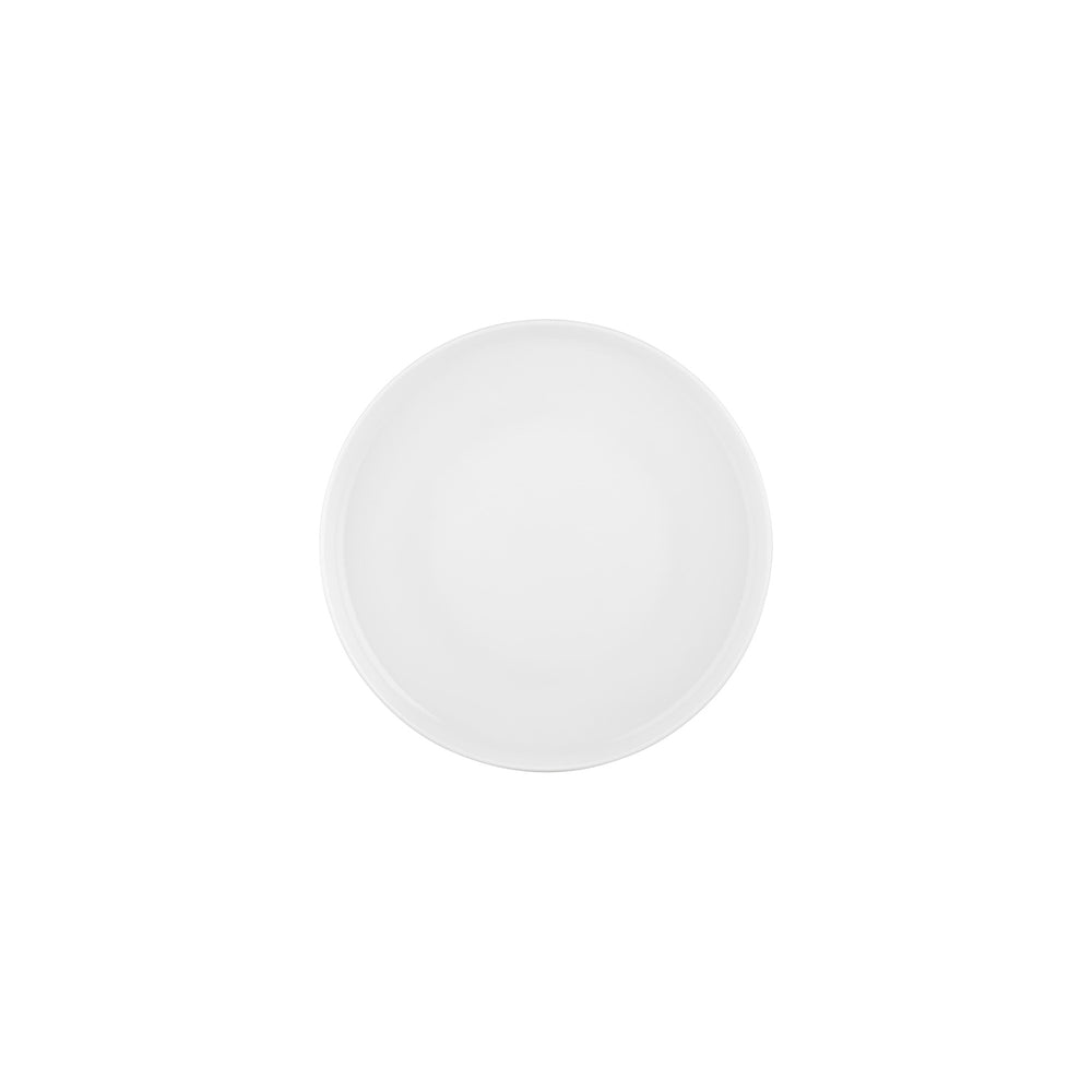 Smooth White dia.8.75" Round Warm White Vitrified Plate
