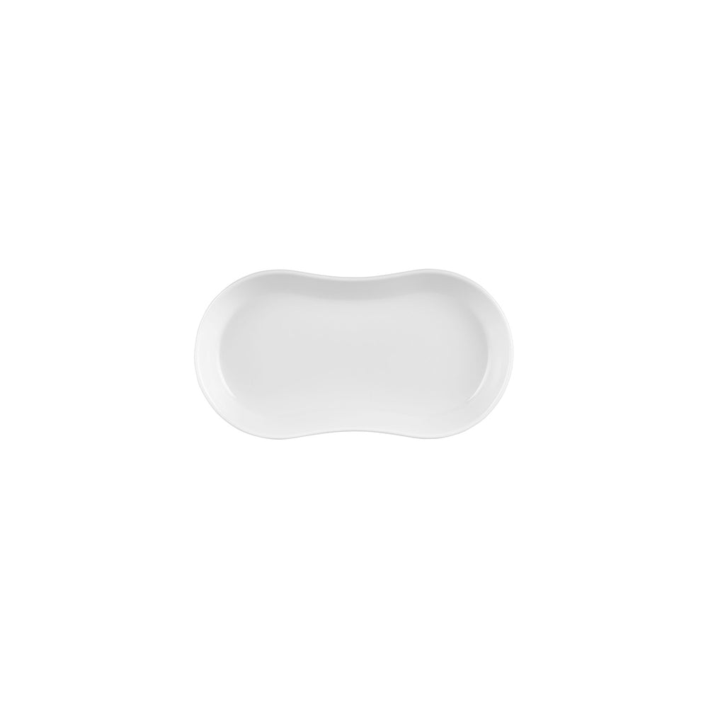 Smooth White 9.5" x 5.5" x h:0" Oval Warm White Vitrified Platter
