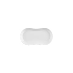 Smooth White 9.5" x 5.5" x h:0" Oval Warm White Vitrified Platter