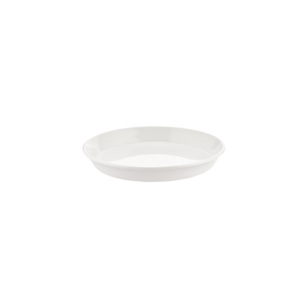 Smooth White dia.9.75" h:0" 42 oz. Round Warm White Vitrified Deep Plate