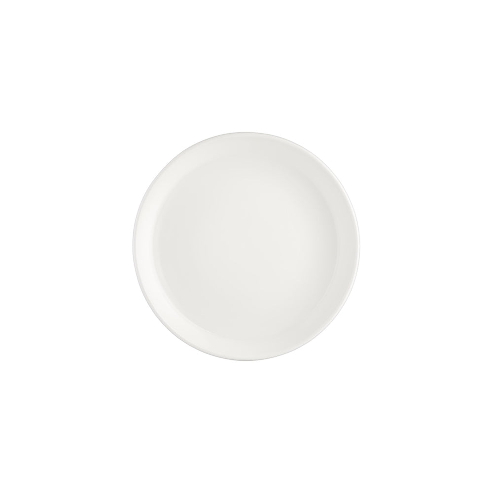 Smooth White dia.9.75" h:0" 42 oz. Round Warm White Vitrified Deep Plate