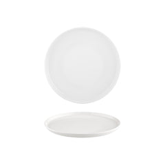 Smooth White dia.9.75" Round Warm White Vitrified Plate
