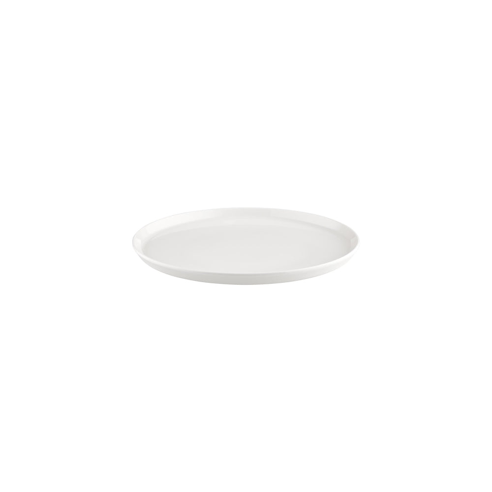 Smooth White dia.9.75" Round Warm White Vitrified Plate