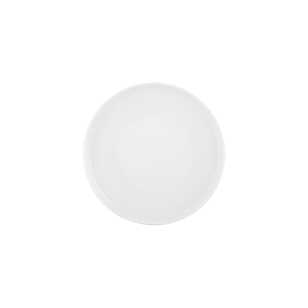 Smooth White dia.9.75" Round Warm White Vitrified Plate