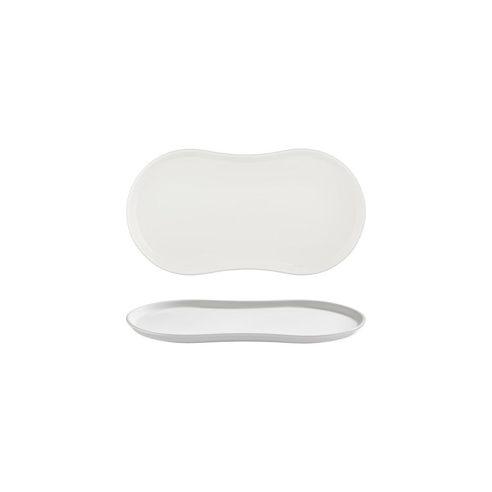 Smooth White 10.25" x 6" Rectangular Warm White Vitrified Plate