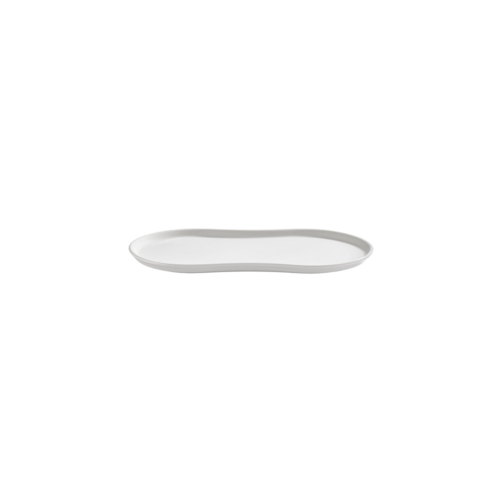 Smooth White 10.25" x 6" Rectangular Warm White Vitrified Plate
