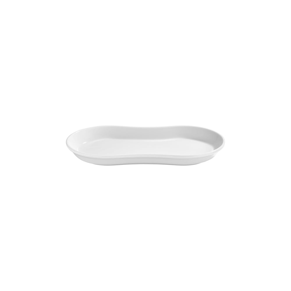Smooth White 11.5" x 6.75" x h:0" Oval Warm White Vitrified Platter
