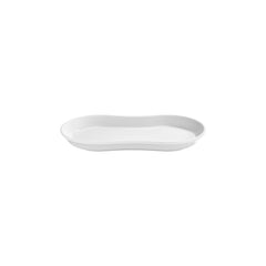 Smooth White 11.5" x 6.75" x h:0" Oval Warm White Vitrified Platter