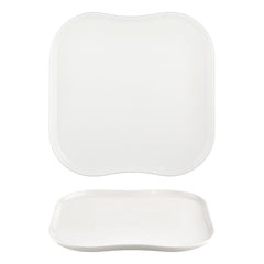 Smooth White 13.25" x 13.25" Square Warm White Vitrified Plate