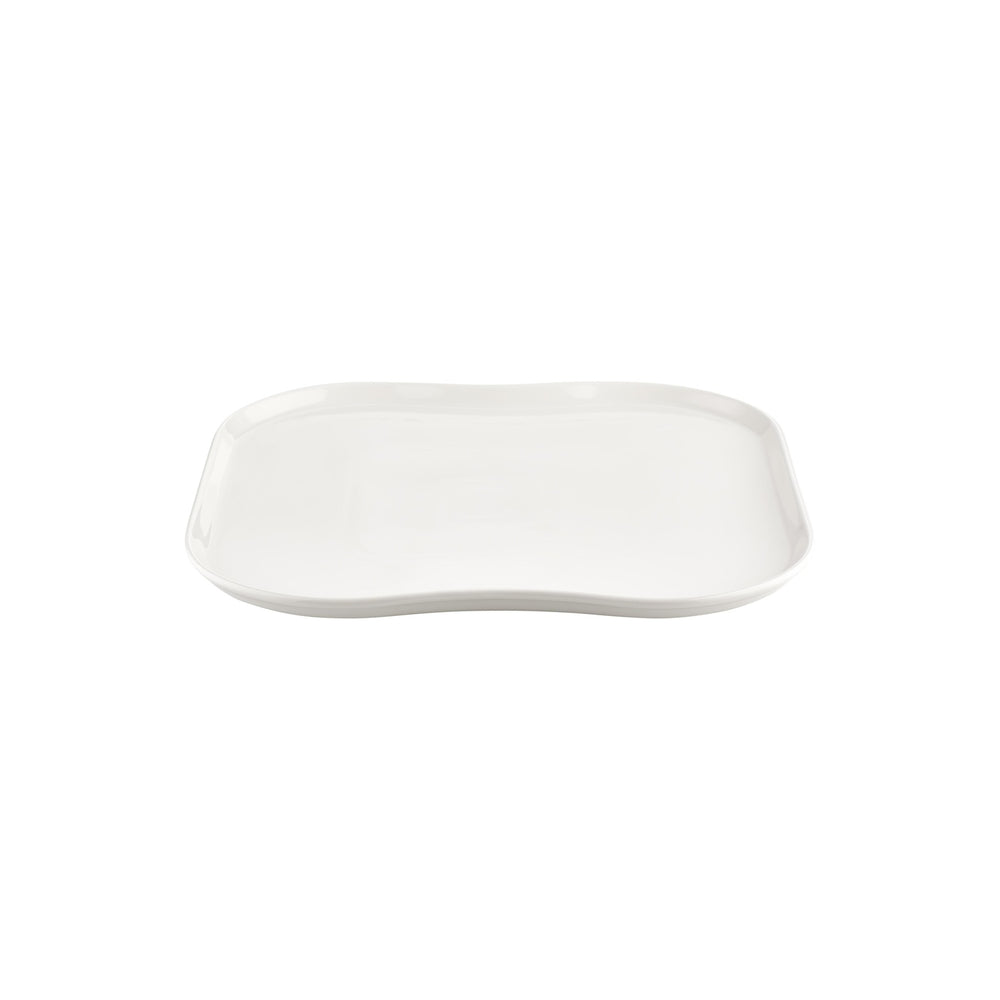 Smooth White 13.25" x 13.25" Square Warm White Vitrified Plate