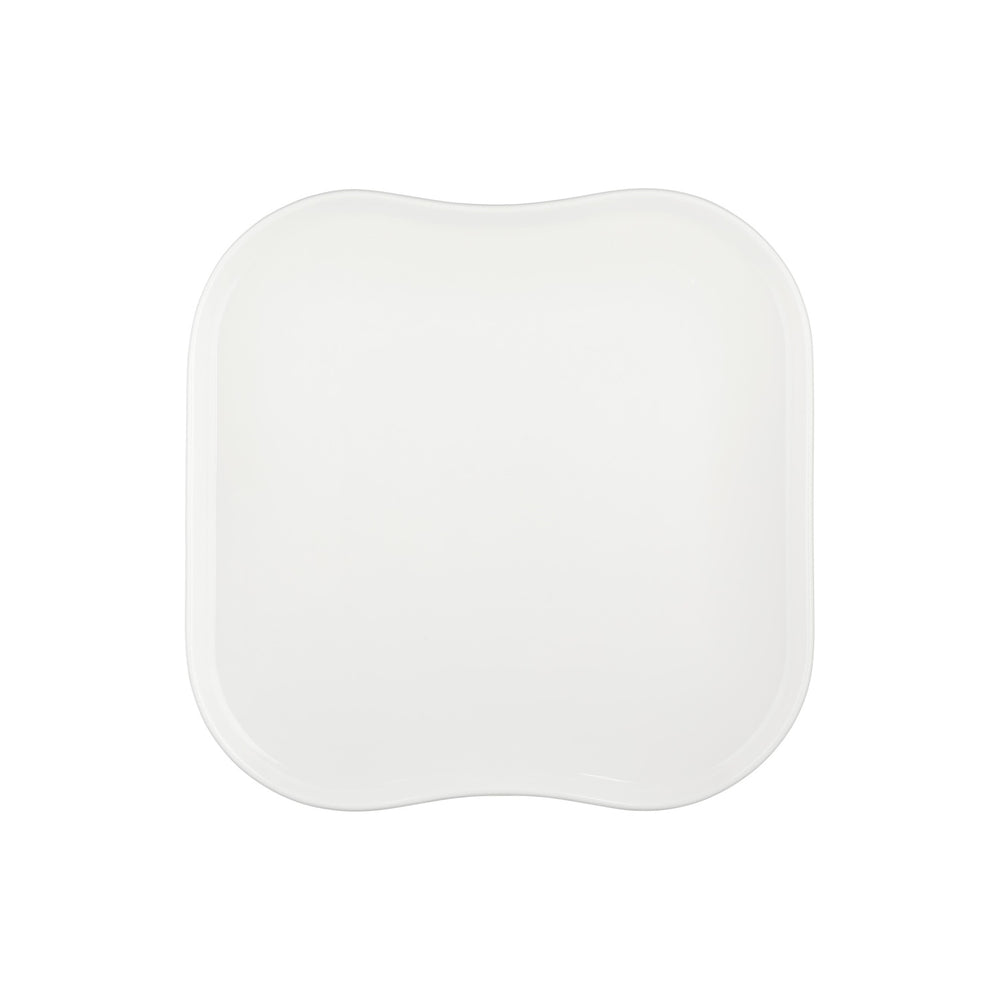 Smooth White 13.25" x 13.25" Square Warm White Vitrified Plate