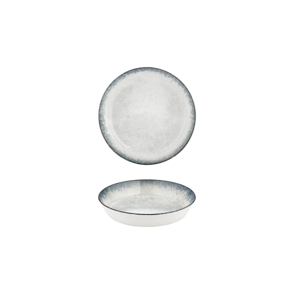 Smooth Ambience Blue dia.7" h:0" 20 oz. Round Blue Vitrified Deep Plate