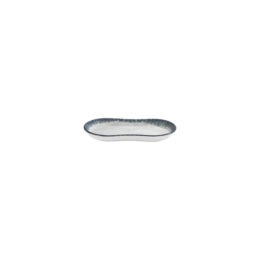 Smooth Ambience Blue 7.5" x 4.25" x h:0" Oval Blue Vitrified Platter
