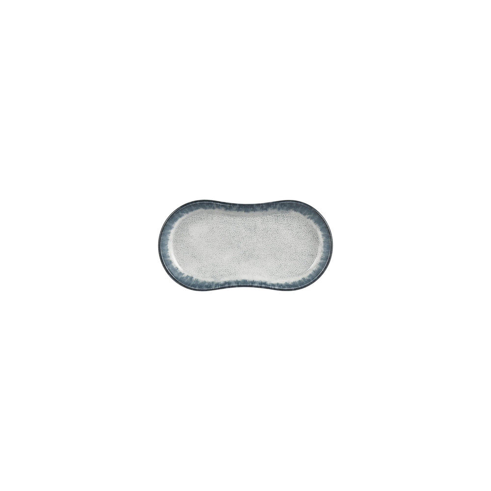 Smooth Ambience Blue 7.5" x 4.25" x h:0" Oval Blue Vitrified Platter