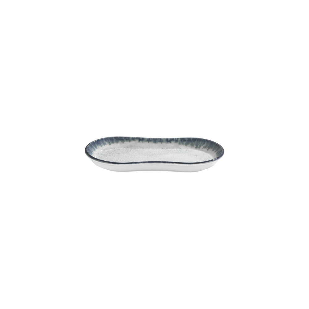 Smooth Ambience Blue 9.5" x 5.5" x h:0" Oval Blue Vitrified Platter