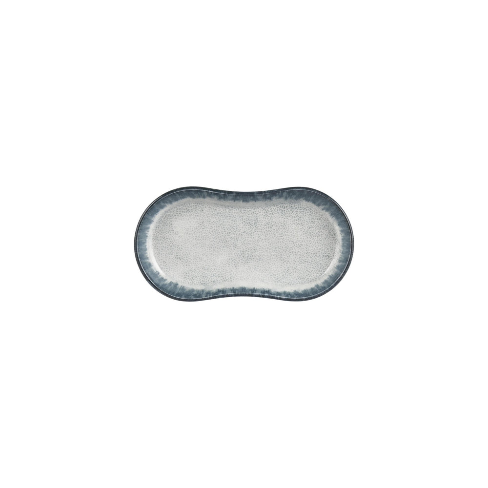 Smooth Ambience Blue 9.5" x 5.5" x h:0" Oval Blue Vitrified Platter