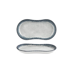 Smooth Ambience Blue 11.5" x 6.75" x h:0" Oval Blue Vitrified Platter