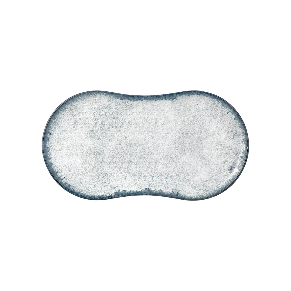 Smooth Ambience Blue 15" x 7.75" x h:0" Rectangular Blue Vitrified Platter