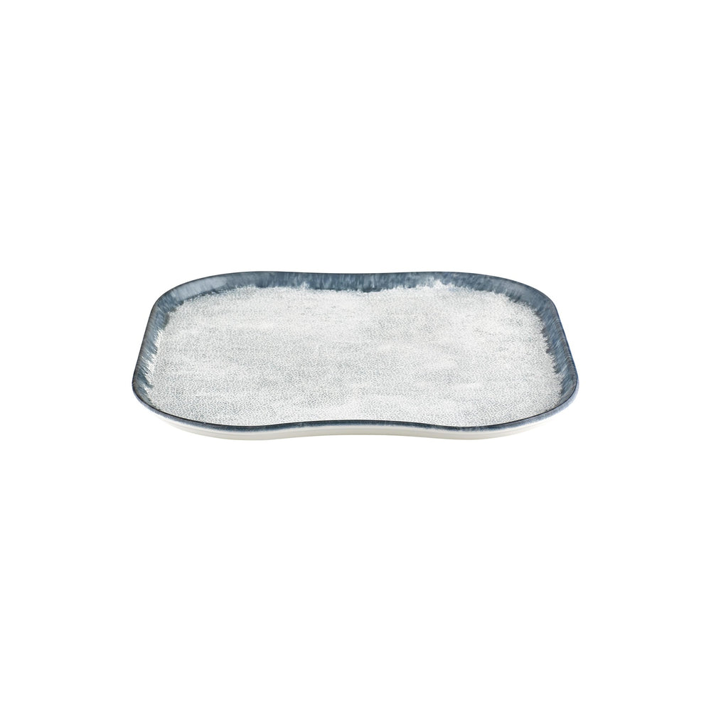 Smooth Ambience Blue 13.25" x 13.25" Square Blue Vitrified Plate
