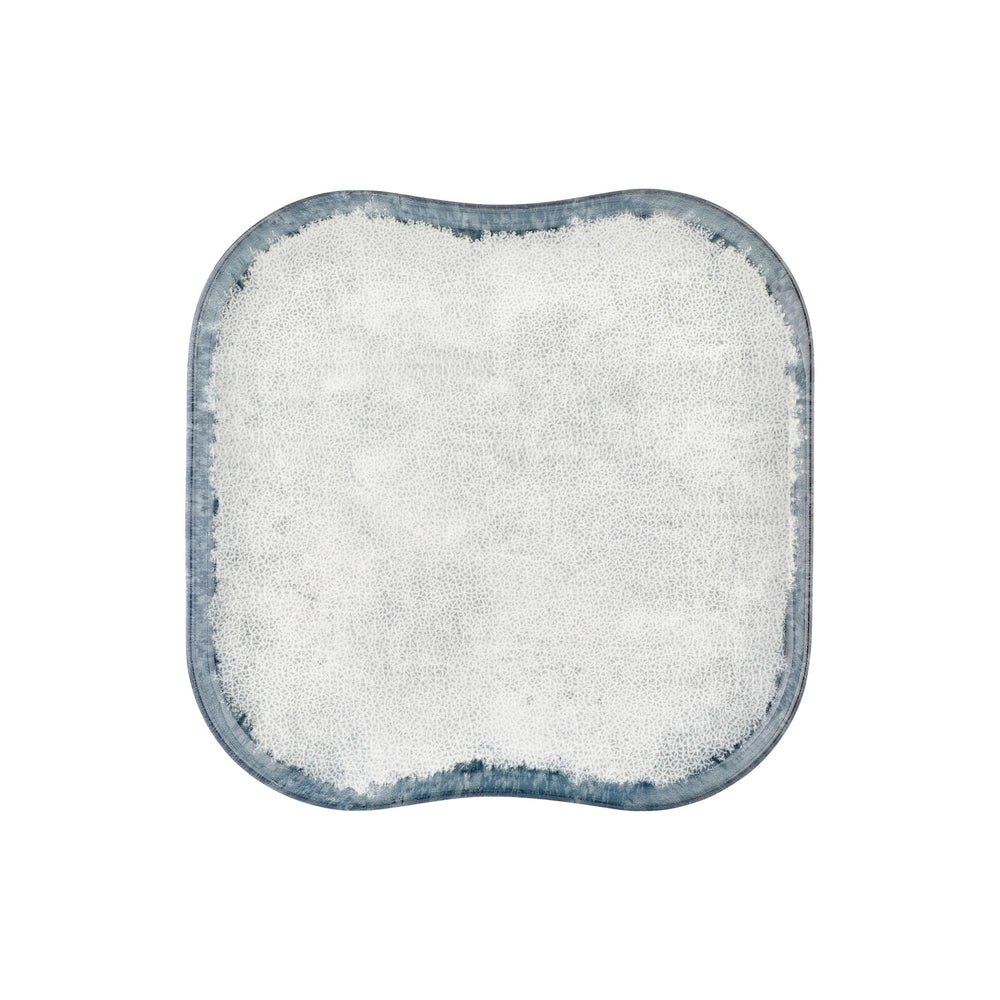 Smooth Ambience Blue 13.25" x 13.25" Square Blue Vitrified Plate