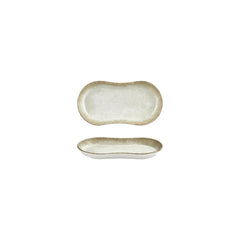 Smooth Ambience Yellow 7.5" x 4.25" x h:0" Oval Beige Vitrified Platter