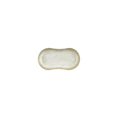 Smooth Ambience Yellow 7.5" x 4.25" x h:0" Oval Beige Vitrified Platter
