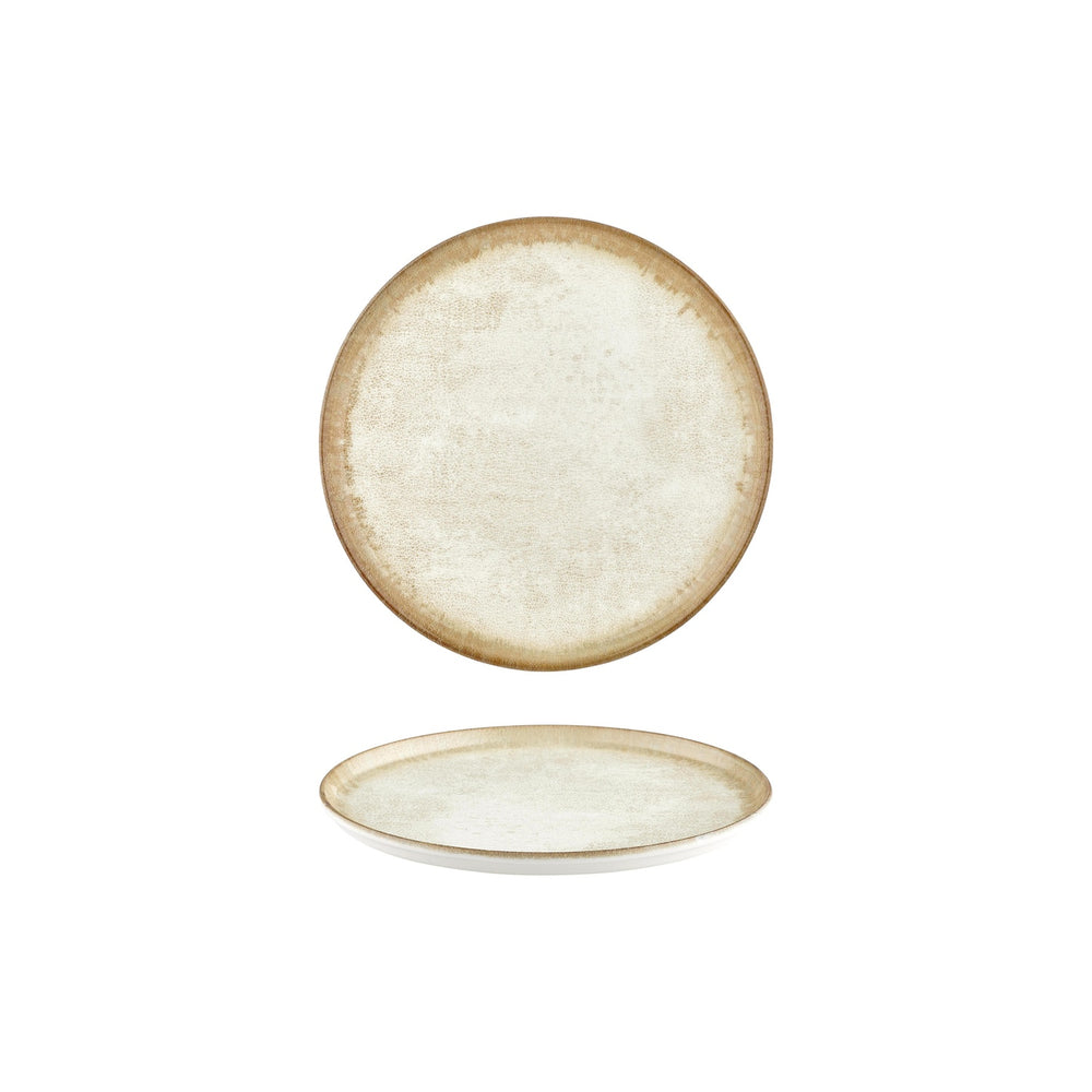 Smooth Ambience Yellow dia.8.75" Round Beige Vitrified Plate