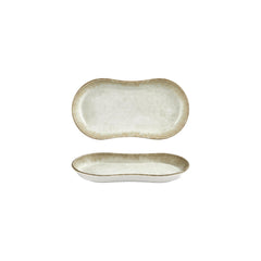 Smooth Ambience Yellow 9.5" x 5.5" x h:0" Oval Beige Vitrified Platter