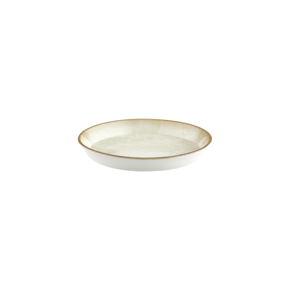 Smooth Ambience Yellow dia.9.75" h:0" 42 oz. Round Beige Vitrified Deep Plate