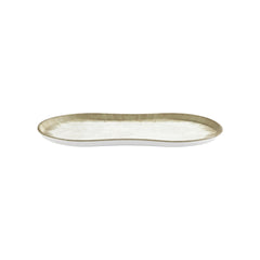 Smooth Ambience Yellow 15" x 7.75" x h:0" Rectangular Beige Vitrified Platter