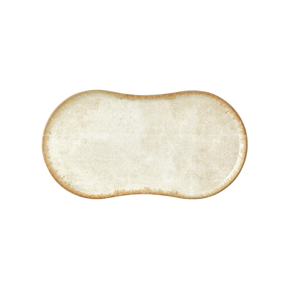 Smooth Ambience Yellow 15" x 7.75" x h:0" Rectangular Beige Vitrified Platter