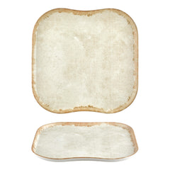 Smooth Ambience Yellow 13.25" x 13.25" Square Beige Vitrified Plate