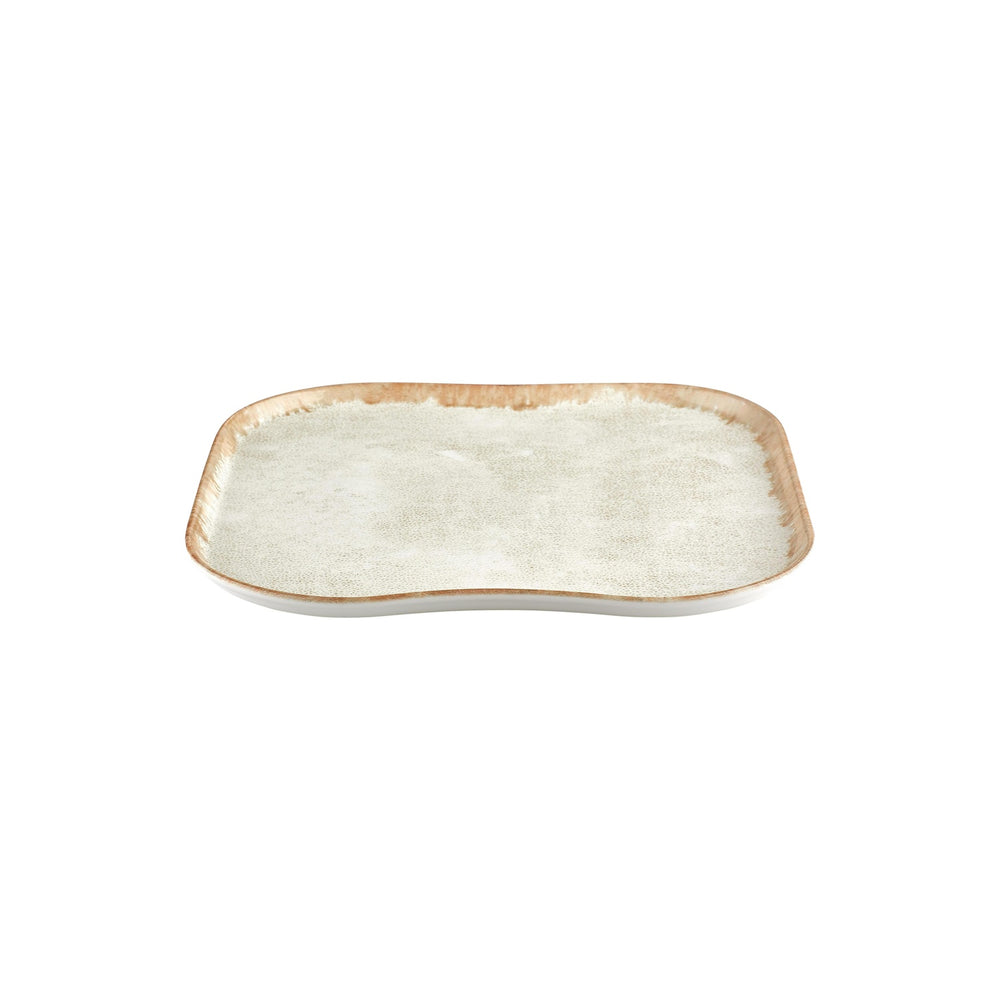 Smooth Ambience Yellow 13.25" x 13.25" Square Beige Vitrified Plate