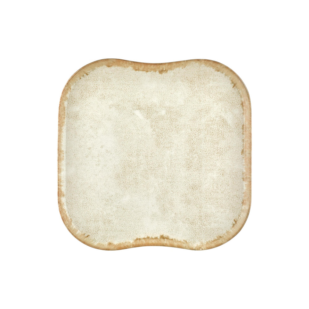 Smooth Ambience Yellow 13.25" x 13.25" Square Beige Vitrified Plate