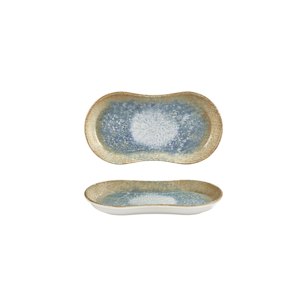 Smooth Reaction 9.5" x 5.5" x h:0" Oval Yellow Vitrified Platter