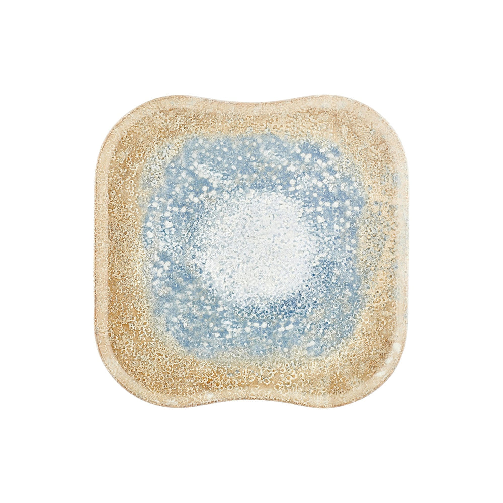 Smooth Reaction 13.25" x 13.25" Square Yellow Vitrified Plate