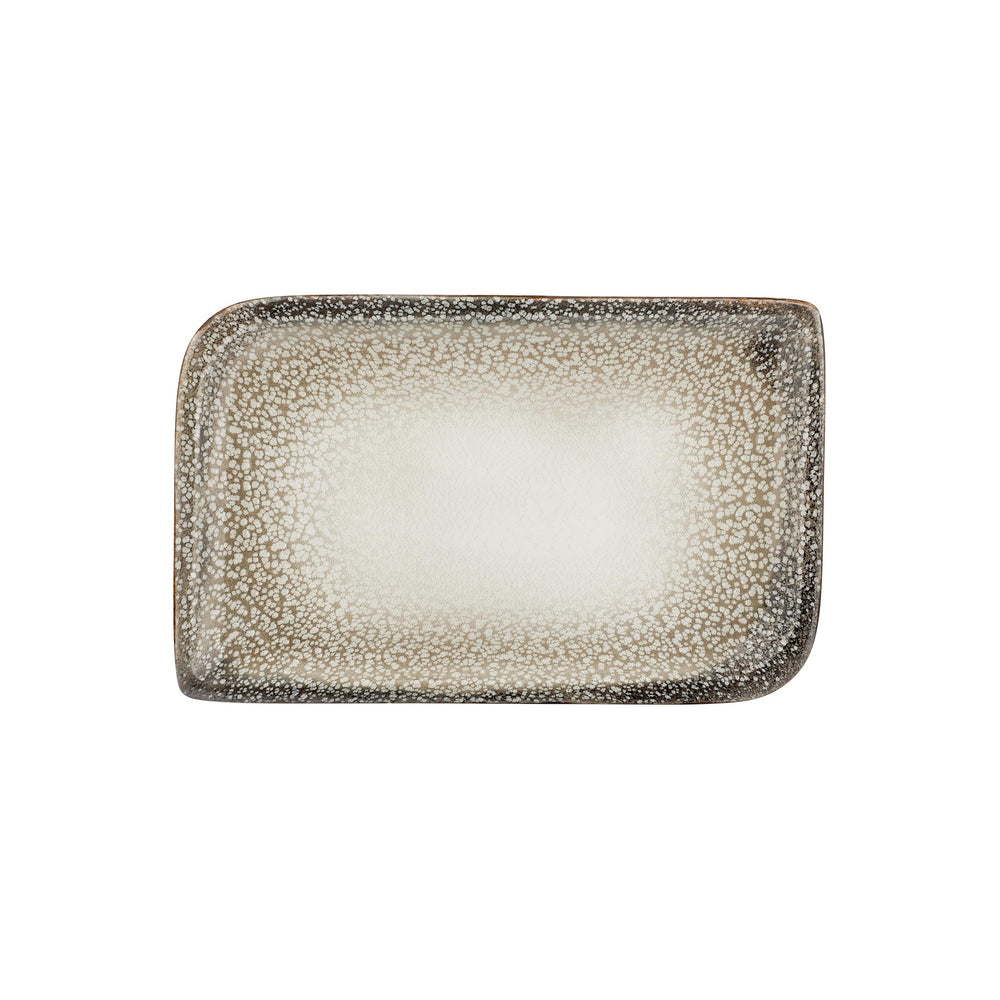 Spazio 14.25" x 6.5" x h:0" Rectangular Decorated Vitrified Platter