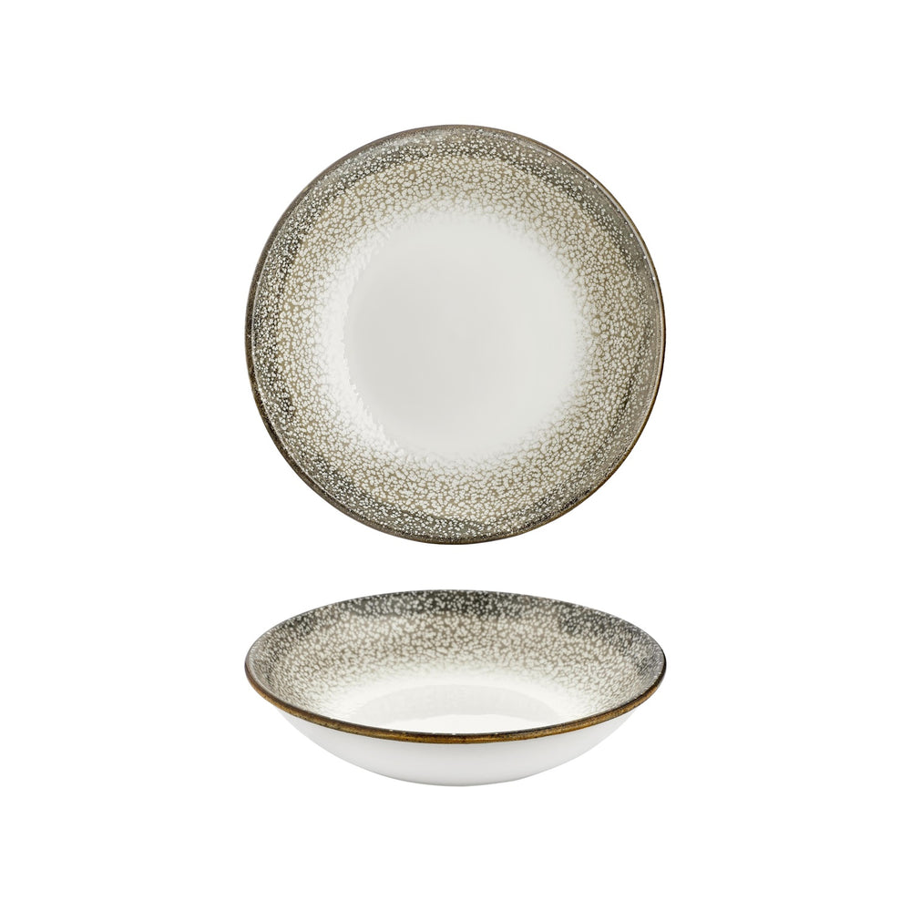 Spazio dia.9.75" h:0" 44 oz. Round Decorated Vitrified Deep Plate