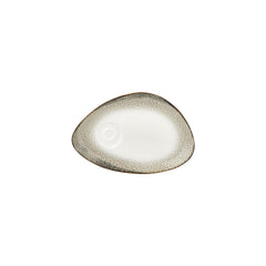 Spazio 9.75" x 6.75" x h:0" Organic Decorated Vitrified Saucer