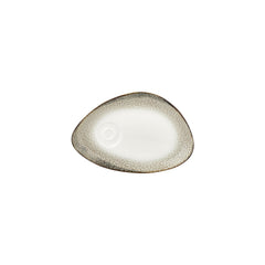 Spazio 9.75" x 6.75" x h:0" Organic Decorated Vitrified Saucer