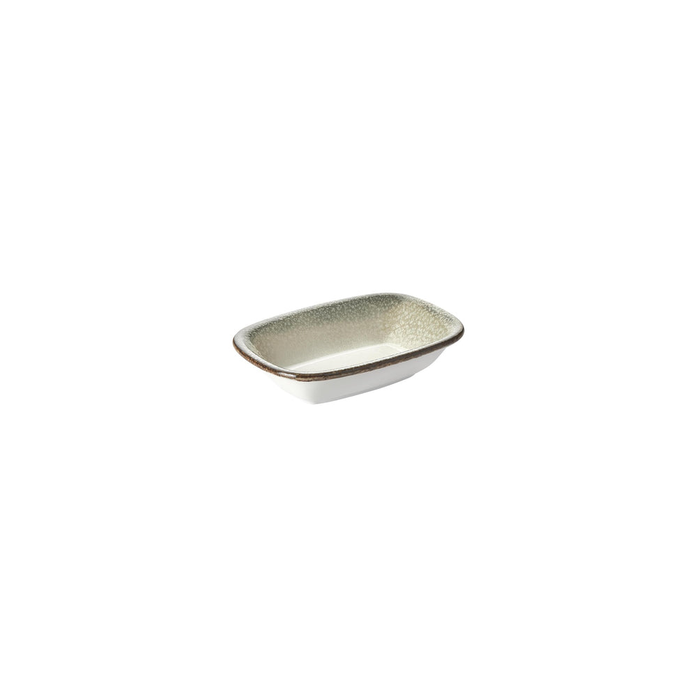 Spazio 6.25" x 4.25" x h:0" Rectangular Decorated Vitrified Deep Plate