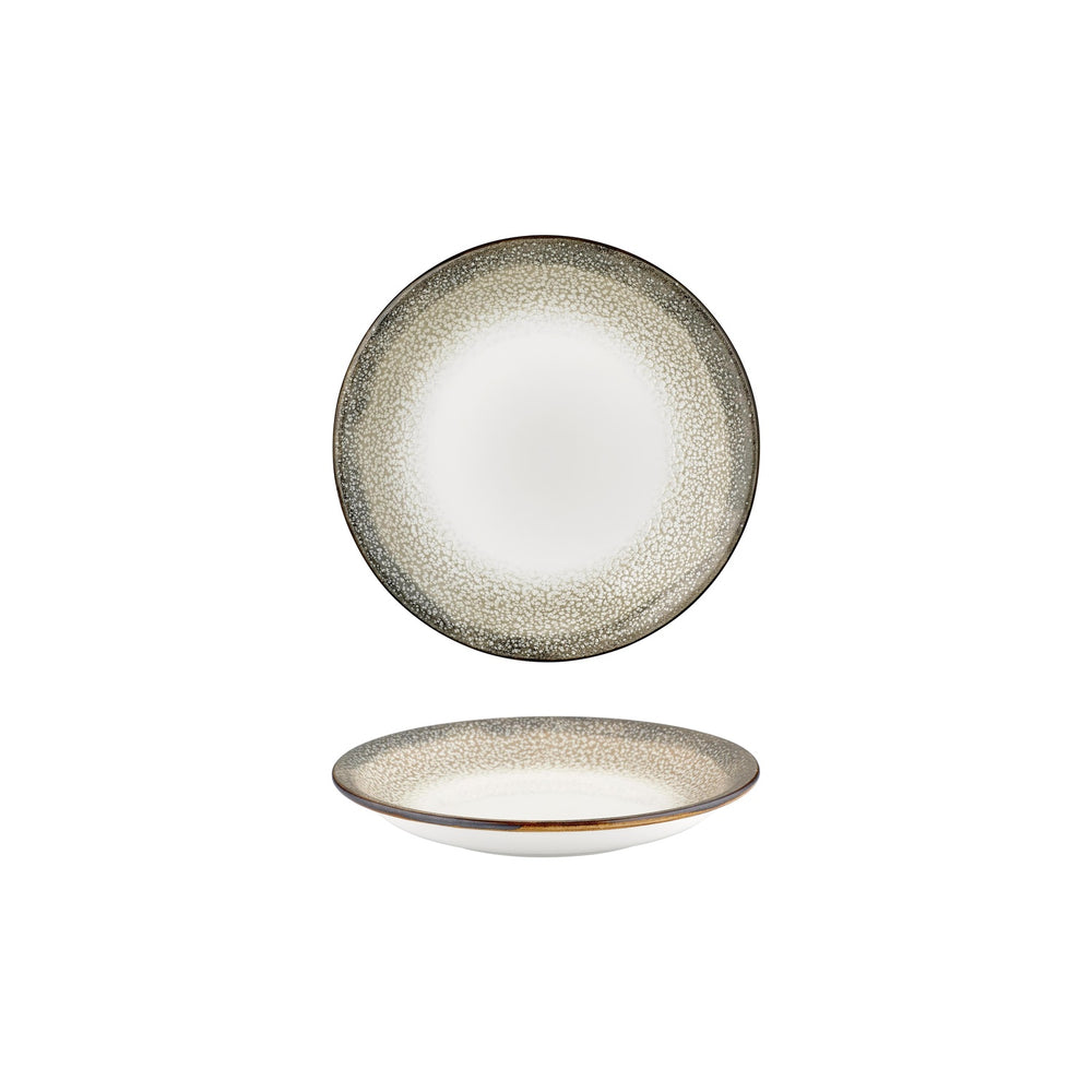 Spazio dia.8.25" h:0" 17 oz. Round Decorated Vitrified Deep Plate