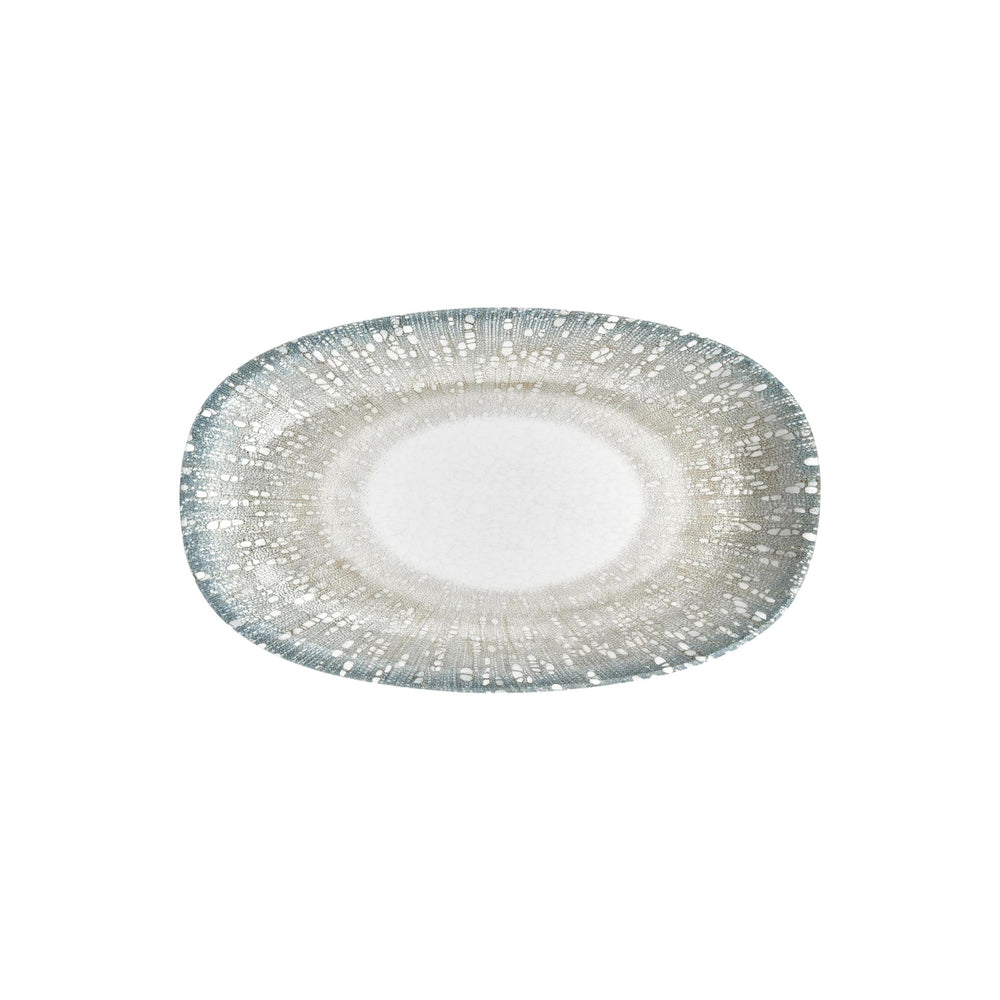 Vista 13.5" x 8" x h:0" Oval Green Vitrified Platter