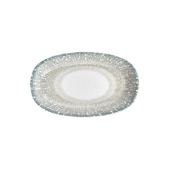 Vista 13.5" x 8" x h:0" Oval Green Vitrified Platter