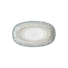 Vista 13.5" x 8" x h:0" Oval Green Vitrified Platter